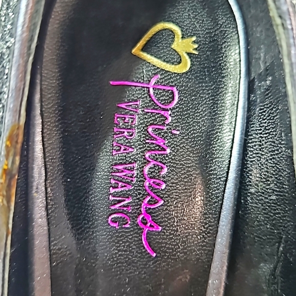 Vera Wang Princess Black & Silver Heels Size 7 - Picture 3 of 8